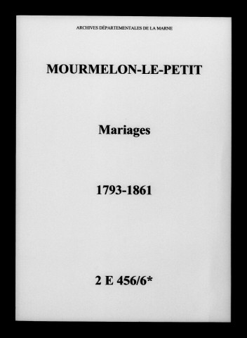 Mourmelon-le-Petit. Mariages 1793-1861
