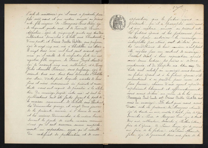 Châtillon-sur-Morin. Mariages 1893-1929