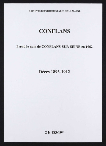 Conflans. Décès 1893-1912