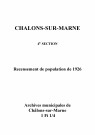 Châlons-sur-Marne, 4e section. Dénombrement de la population 1926