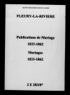 Fleury-la-Rivière. Publications de mariage, mariages 1833-1862