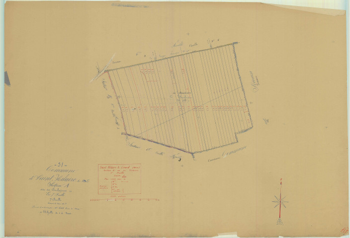 Saint-Hilaire-le-Grand (51486). Section A1 2 échelle 1/2000, plan mis à jour pour 1935, plan non régulier (papier)