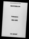 Monthelon. Naissances 1863-1892