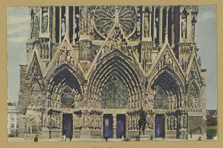 REIMS. [Le Port]ail et la Rosace de la Cathédrale.
ParisLes Éditions d'Art Yvon.1952