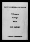 Saint-Lumier-la-Populeuse. Naissances, mariages, décès 1843-1851