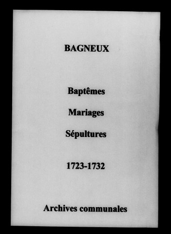 Bagneux. Baptêmes, mariages, sépultures 1723-1732
