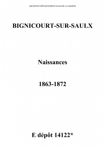 Bignicourt-sur-Saulx. Naissances 1863-1872