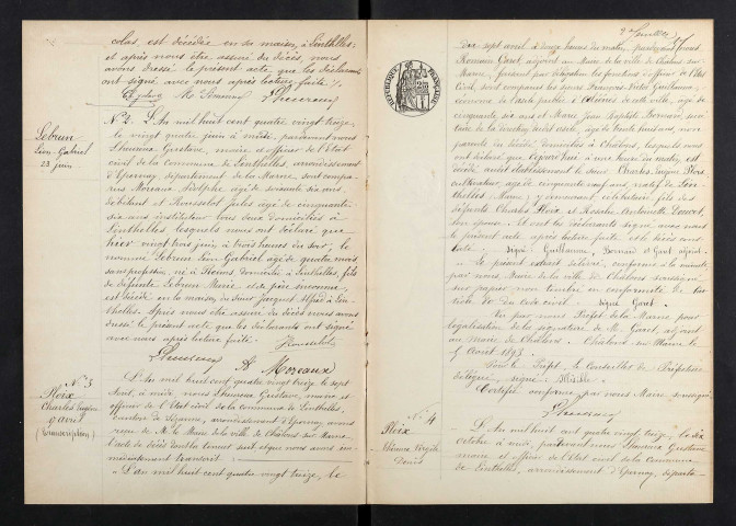 Linthelles. Décès 1893-1929