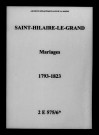 Saint-Hilaire-le-Grand. Mariages 1793-1823