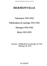 Hermonville. Naissances, publications de mariage, mariages, décès 1913-1922