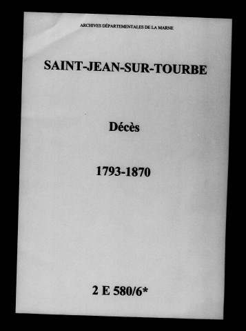 Saint-Jean-sur-Tourbe. Décès 1793-1870