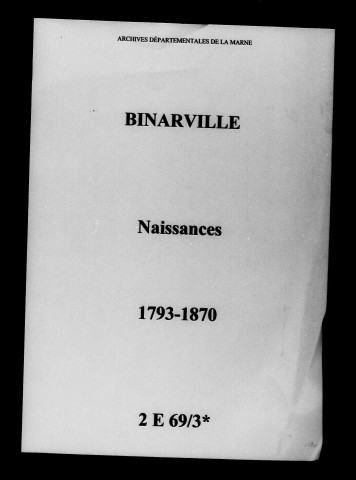 Binarville. Naissances 1793-1870