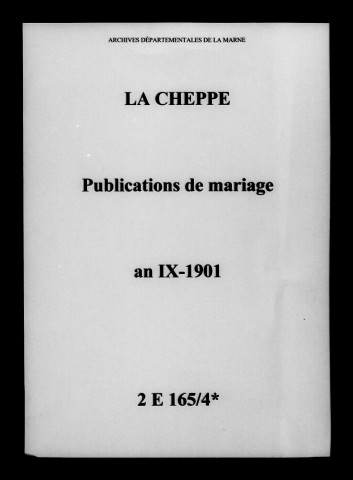 Cheppe (La). Publications de mariage an XI-1901
