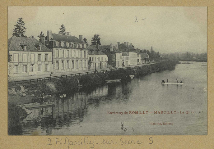 MARCILLY-SUR-SEINE. Environs de Romilly-Marcilly-Le quai.Collection Henry S. Brunclair et Cie, Troyes