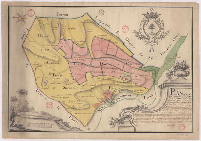 Plan général du domaine de Gerzicourt et de la dimerie du ban d'Allemagne (1786), Villain