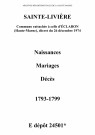 Sainte-Livière. Naissances, mariages, décès 1793-1799