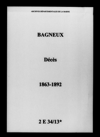 Bagneux. Décès 1863-1892