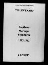 Villevenard. Baptêmes, mariages, sépultures 1737-1762