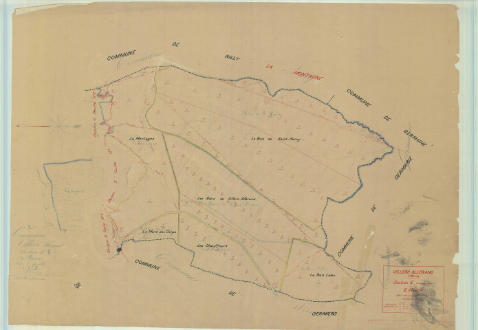 Villers-Allerand (51629). Section E2 échelle 1/5000, plan mis à jour pour 1948, plan non régulier (papier).