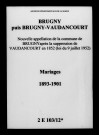 Brugny-Vaudancourt. Mariages 1893-1901