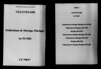 Villevenard. Publications de mariage, mariages an XI-1862