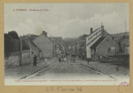 FISMES. 28. Faubourg de Vesle. C'est le Faubourg le plus important : commençant à la porte Sainte-Macre, il relie Fismette au centre de la Ville.
FismesÉdit. C. G.Sans date