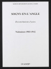 Sogny-en-l'Angle. Naissances 1903-1912 (reconstitutions)
