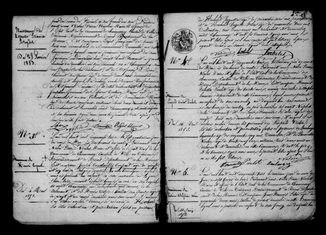 Chaumuzy. Naissances, mariages, décès, publications de mariage 1853-1862