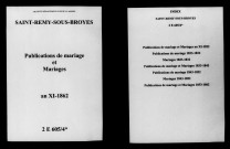 Saint-Remy-sous-Broyes. Publications de mariage, mariages an XI-1862