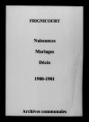 Frignicourt. Naissances, mariages, décès 1900-1901