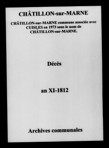 Châtillon-sur-Marne. Décès an XI-1812