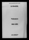 Baizil (Le). Naissances 1863-1892