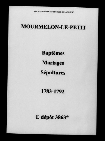 Mourmelon-le-Petit. Baptêmes, mariages, sépultures 1783-1792