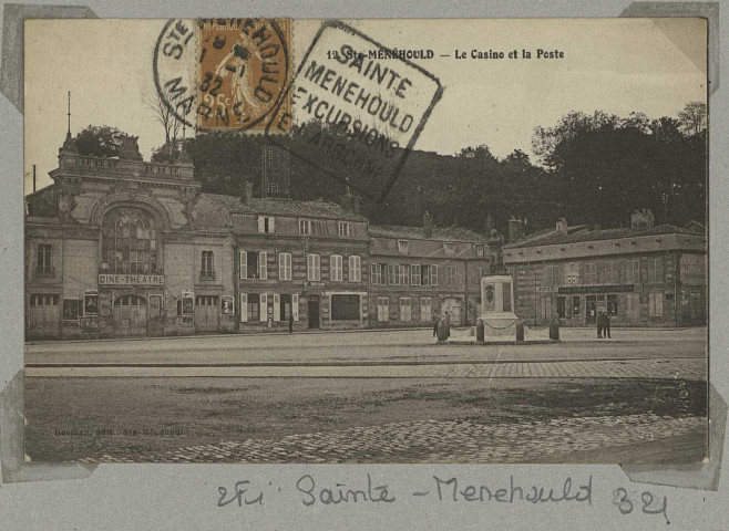 SAINTE-MENEHOULD. 12-Le Casino et la Poste.
Sainte-MenehouldÉdition Rosman.[vers 1932]