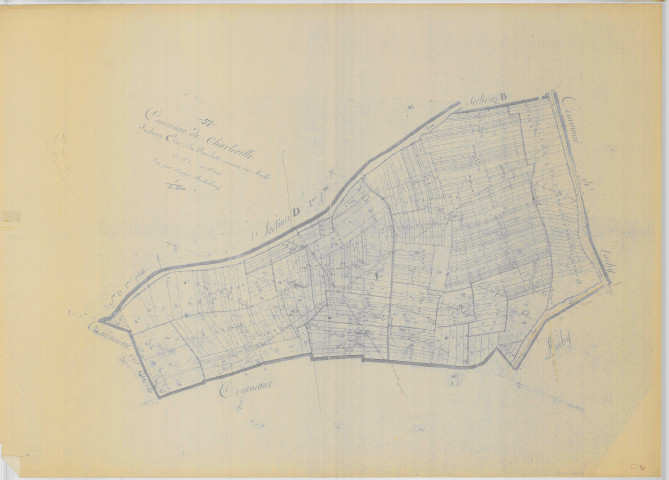 Charleville (51129). Section C1 échelle 1/2500, plan mis à jour pour 01/01/1956, non régulier (papier)