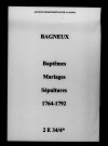 Bagneux. Baptêmes, mariages, sépultures 1764-1792