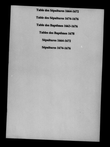 Vouillers. Baptêmes, mariages, sépultures 1663-1678