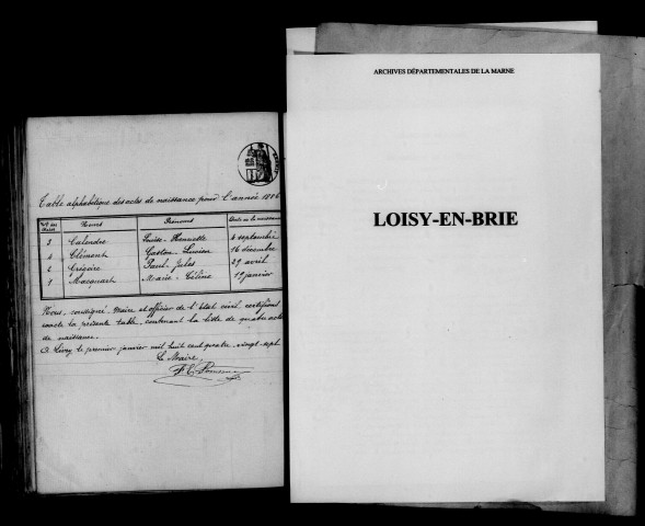 Loisy-en-Brie. Naissances 1886
