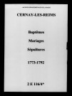 Cernay-lès-Reims. Baptêmes, mariages, sépultures 1773-1792