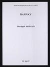 Bannay. Mariages 1893-1929