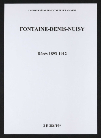 Fontaine-Denis-Nuisy. Décès 1893-1912
