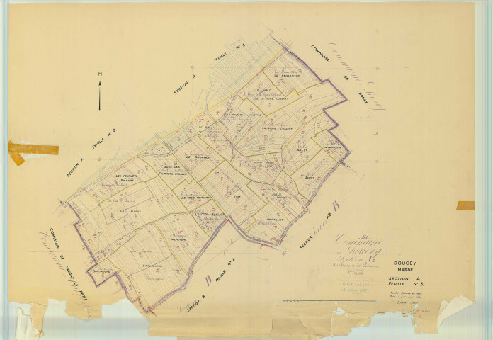 Val-de-Vière (51218). Section A3 échelle 1/2500, plan mis à jour pour 1962, plan non régulier (papier)