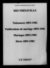 Heutrégiville. Naissances, publications de mariage, mariages, décès 1893-1902