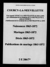 Courcy-La-Neuvillette. Courcy. Naissances, mariages, décès, publications de mariage 1863-1872