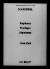 Mardeuil. Baptêmes, mariages, sépultures 1740-1769