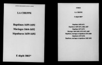 Cheppe (La). Baptêmes, mariages, sépultures 1659-1692