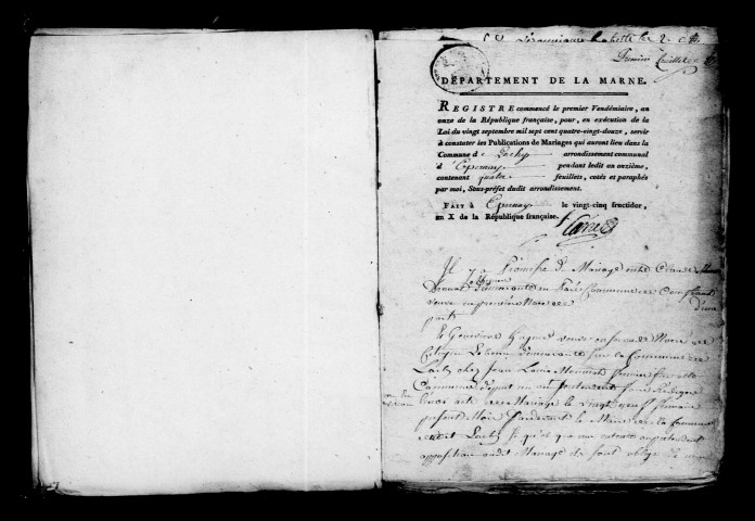 Lachy. Publications de mariage, mariages an XI-1862