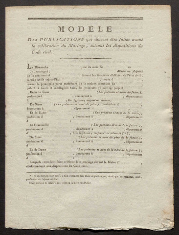 Saint-Mard-sur-Auve. Publications de mariage an XII-1927