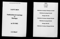 Saint-Bon. Publications de mariage, mariages an XI-1862
