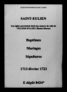 Saint-Eulien. Baptêmes, mariages, sépultures 1713-1723